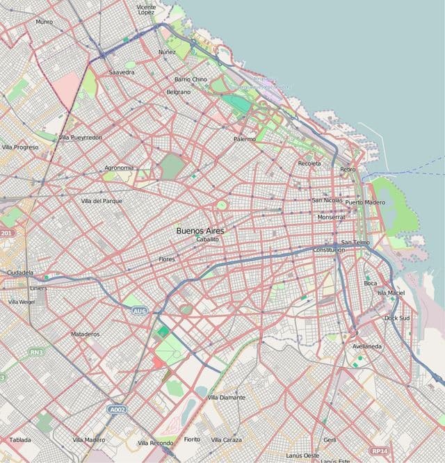 Mapa das estradas de Buenos Aires
